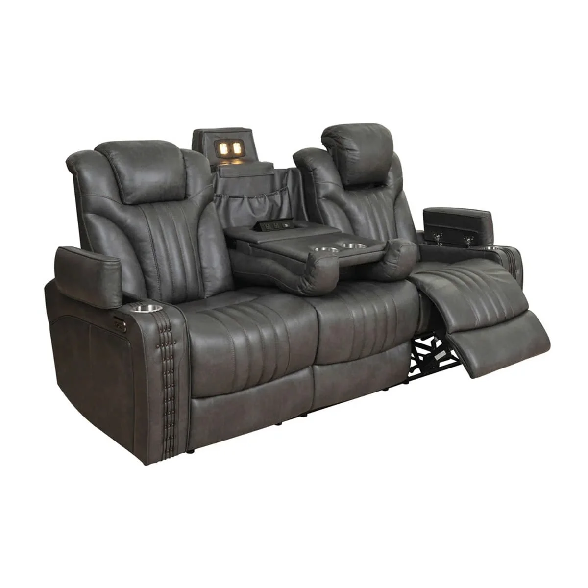 GHẾ SOFA 3 CHỖ DA BÒ CHỈNH ĐIỆN ERIC CHURCH MÀU XÁM 3