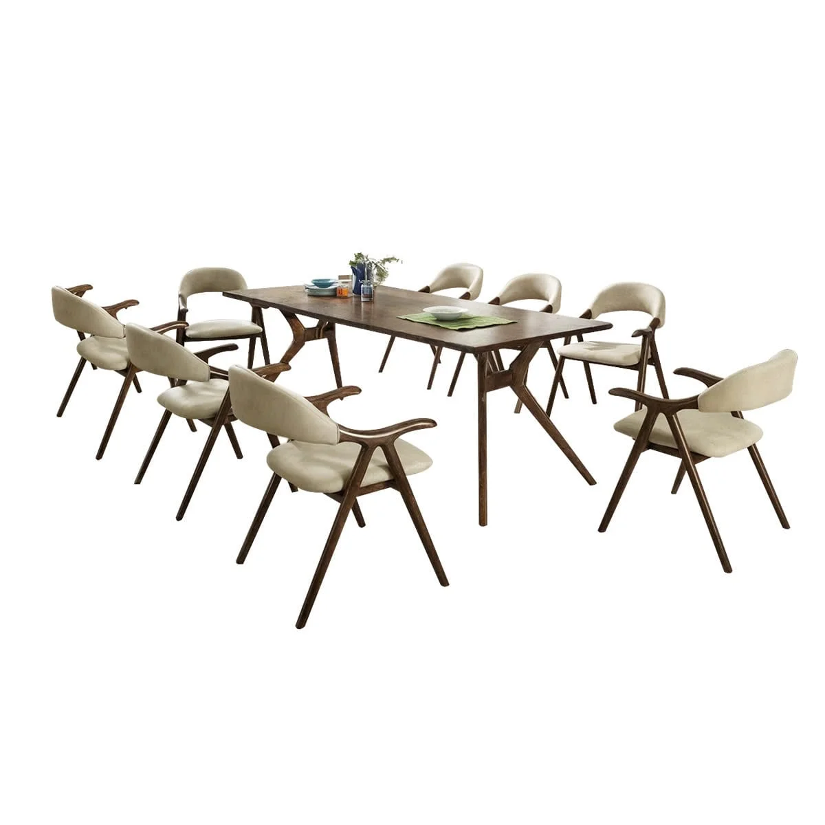 BỘ BÀN ĂN 8 GHẾ TAHOE WALNUT 1.8