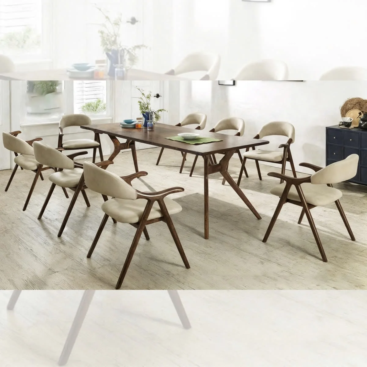 BỘ BÀN ĂN 8 GHẾ TAHOE WALNUT 1.8 2