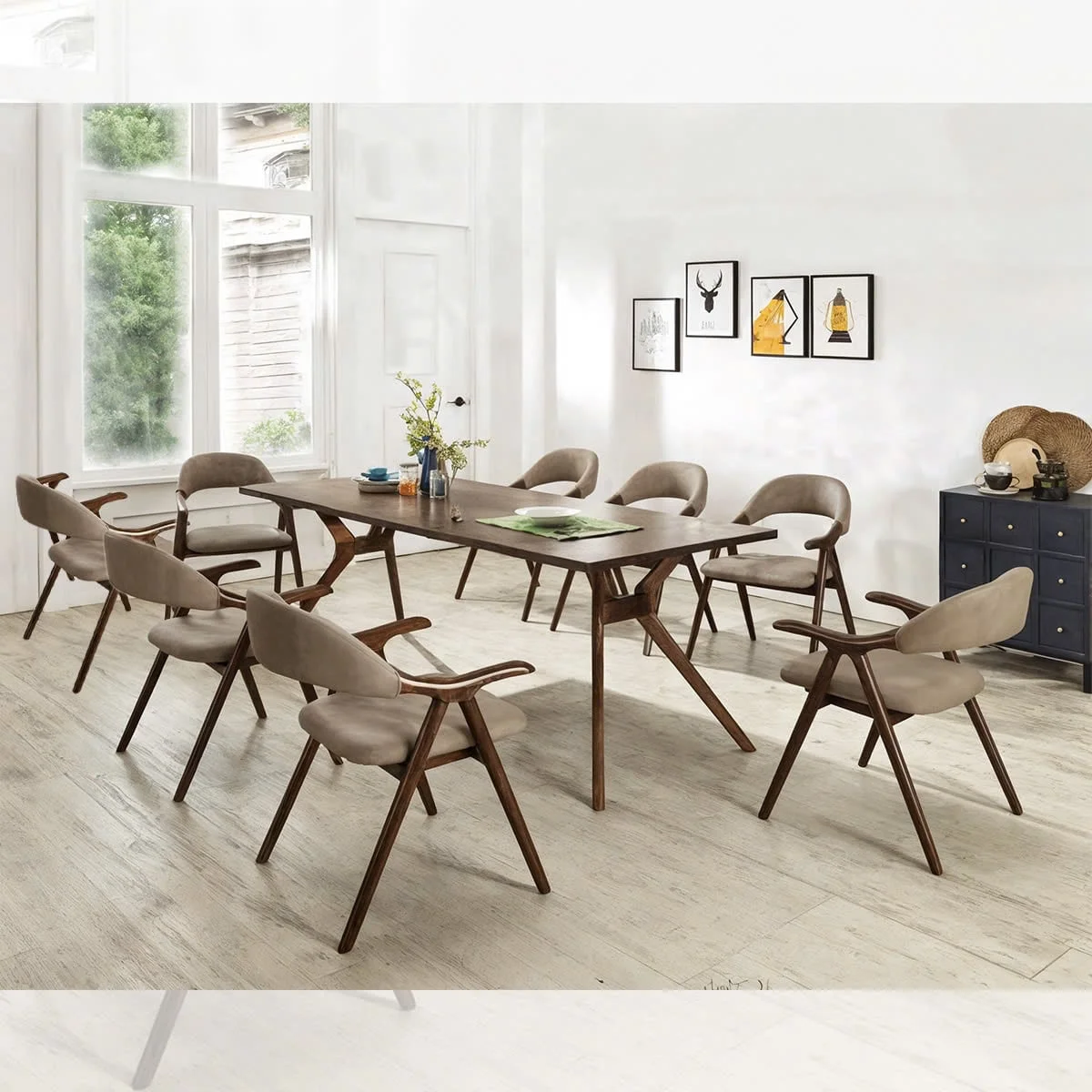 BỘ BÀN ĂN 8 GHẾ TAHOE WALNUT 2.0 2
