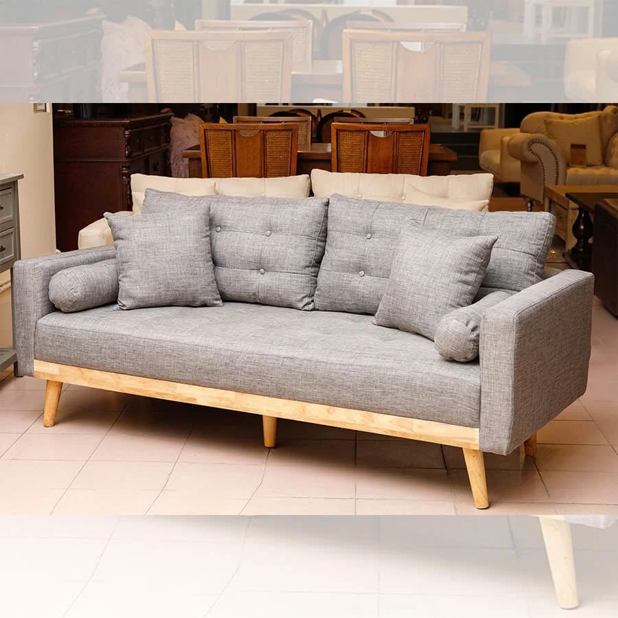 GHẾ SOFA 3 CHỖ DERRY MÀU XÁM 4