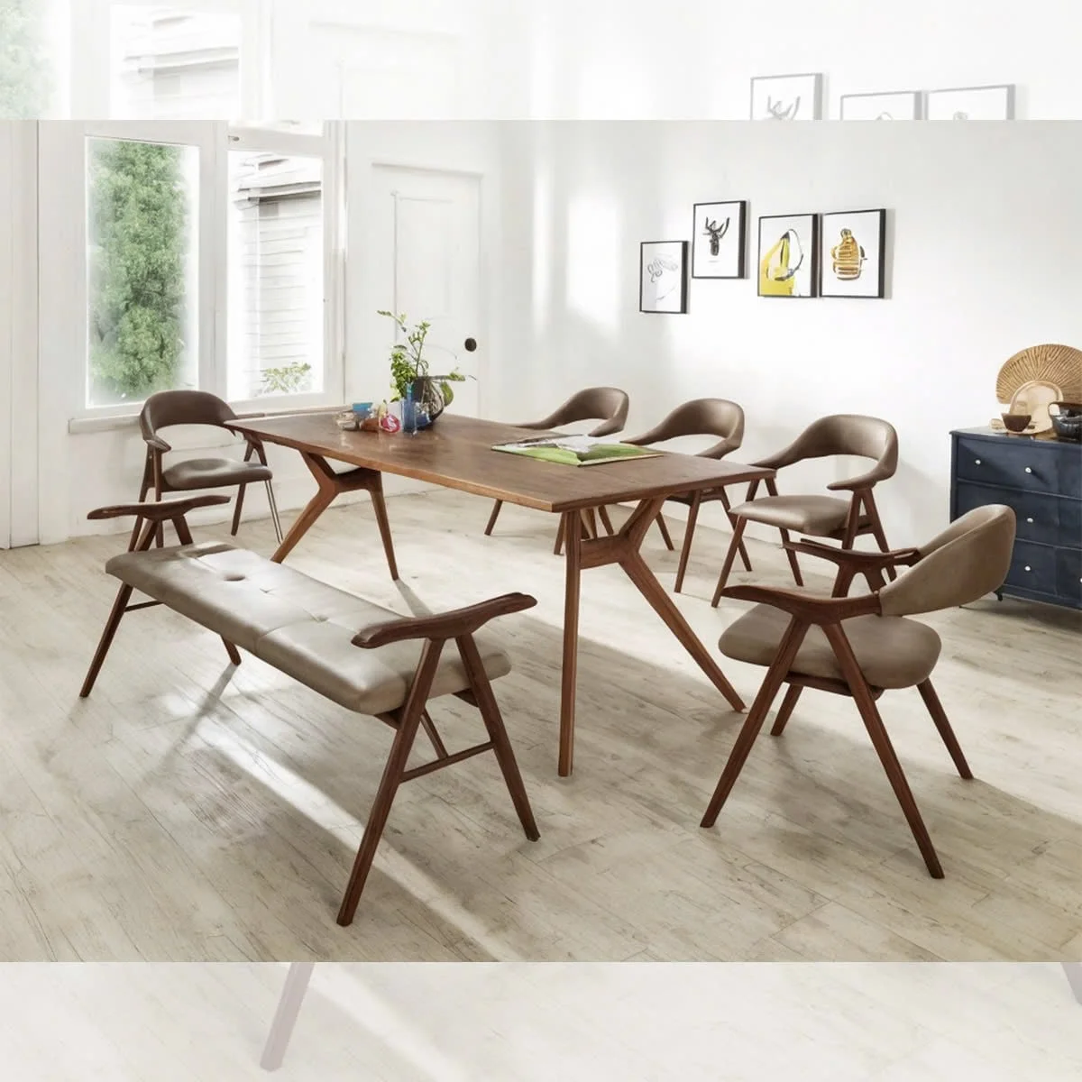 BỘ BÀN ĂN 6 GHẾ TAHOE WALNUT 2.0 3