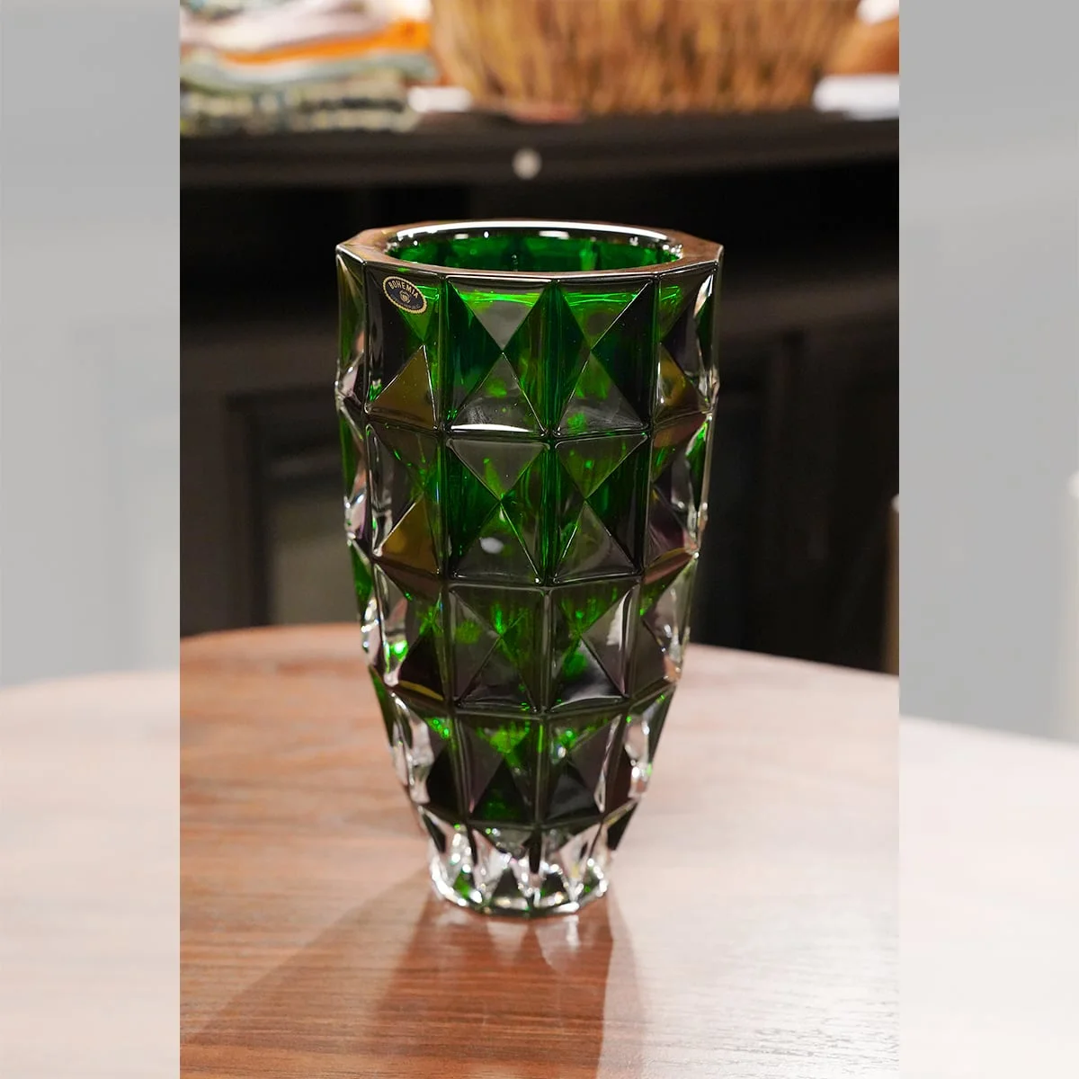 LỌ HOA PHA LÊ KIM CƯƠNG XANH LÁ 28CM CRYSTAL 2