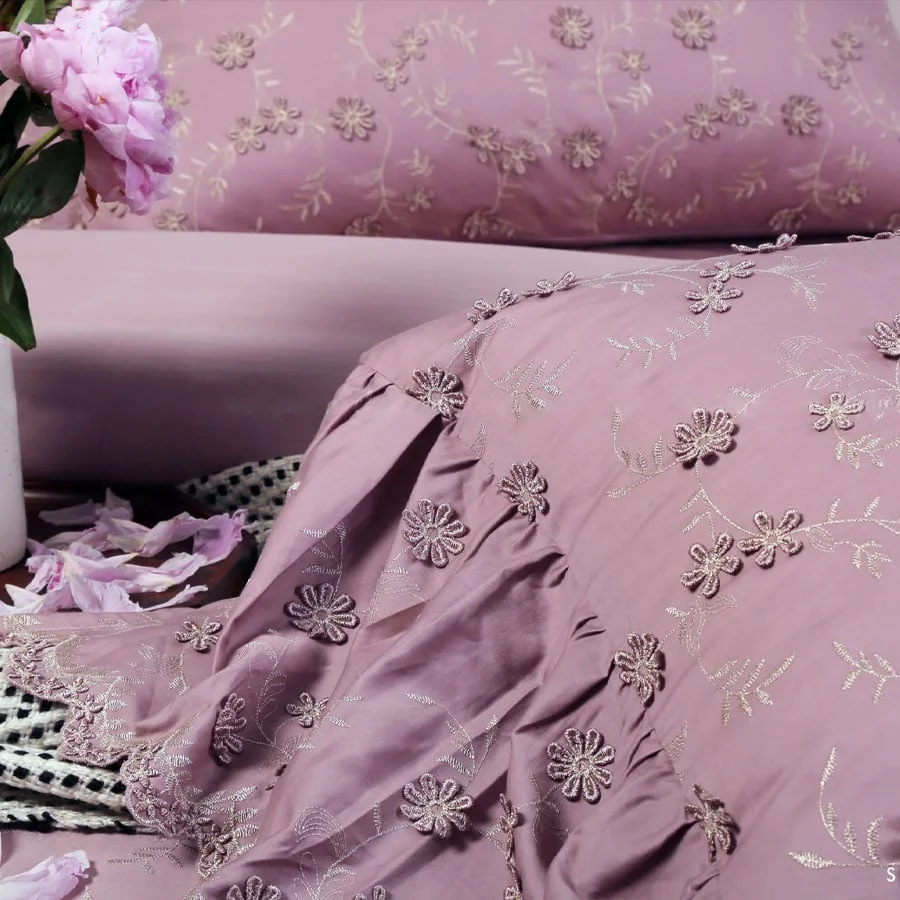 BỘ CHĂN GA GỐI MONICA VIOLET- WASHED SATEEN COTTON 80S 3