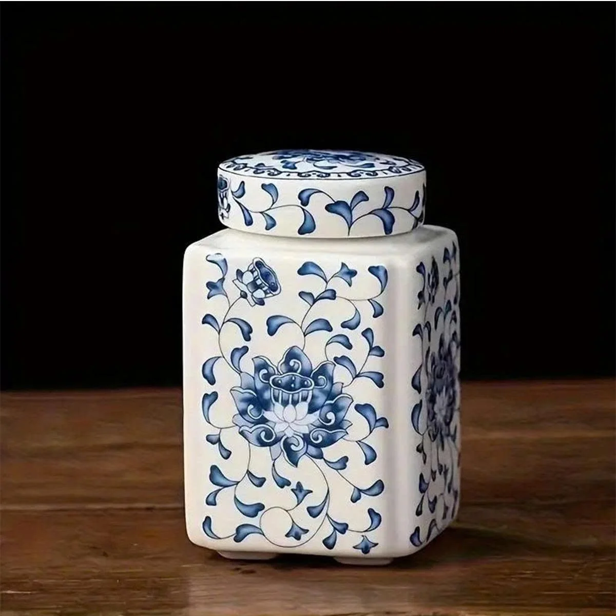 BỘ 2 HŨ ĐỰNG TRÀ HOA VĂN SỨ 3