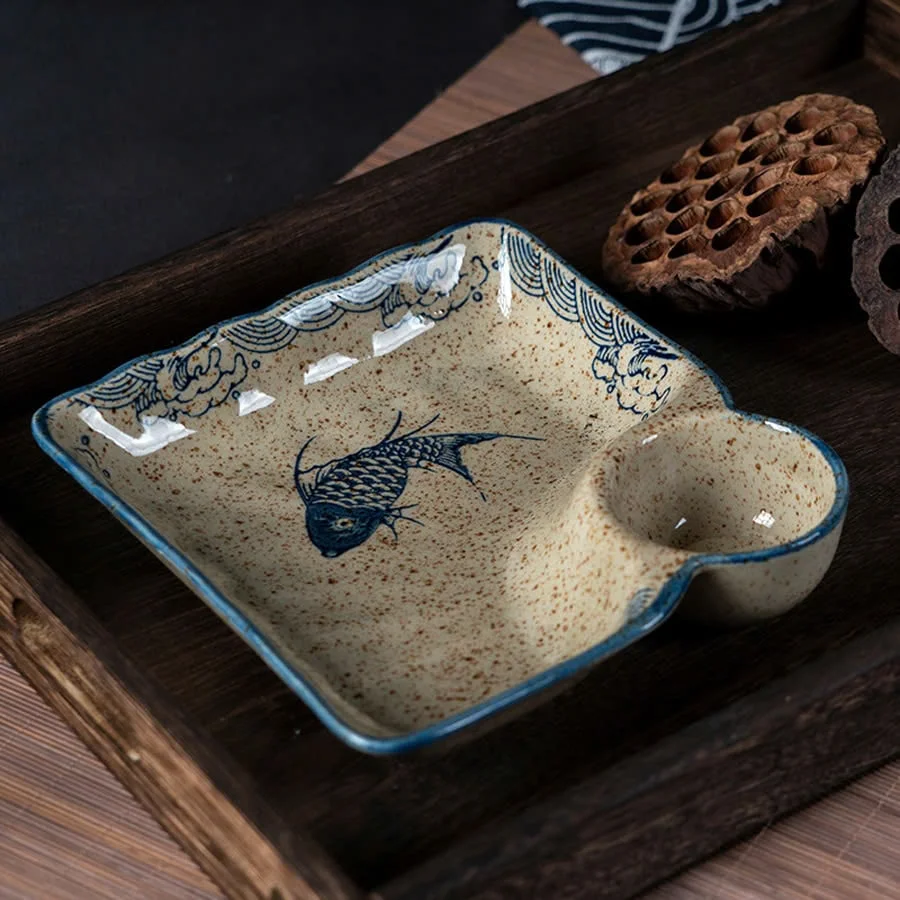 ĐĨA SỨ HOẠ TIẾT CÁ 3