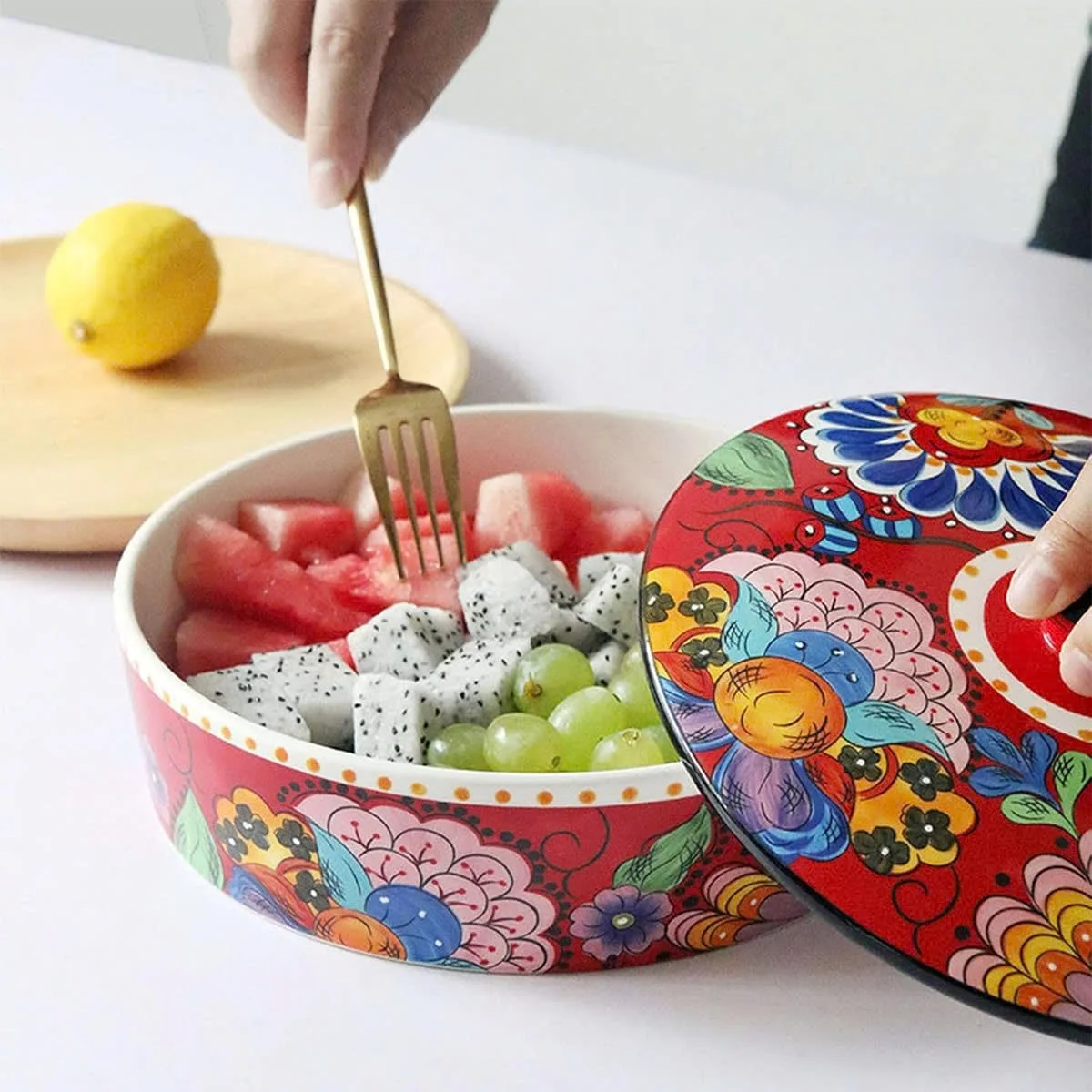 KHAY SỨ ĐỰNG SNACK CÓ NẮP 4
