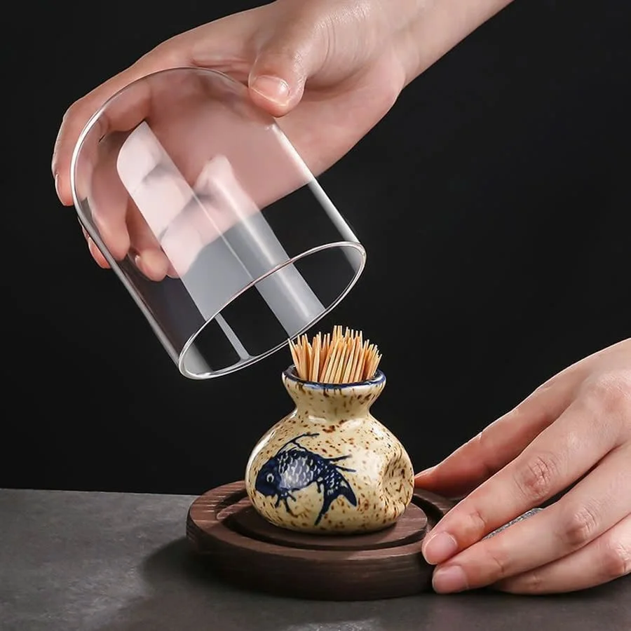 LỌ ĐỰNG TĂM HOẠ TIẾT CÁ 5