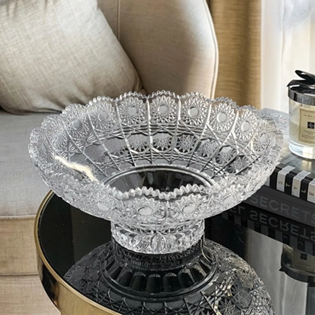 MÂM BỒNG PHA LÊ 25CM CRYSTAL 5