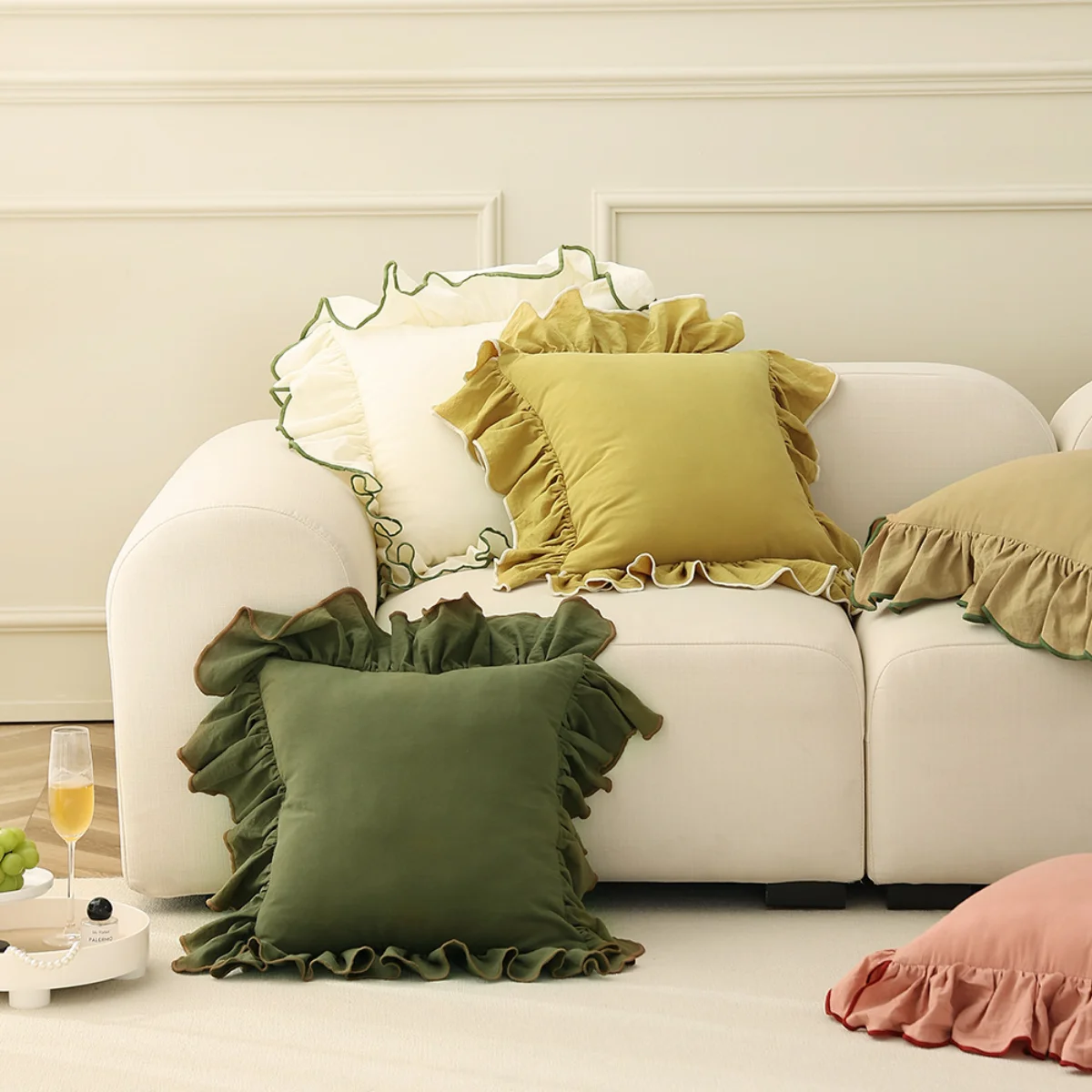 VỎ GỐI SOFA TRANG TRÍ MÀU TRẮNG 3