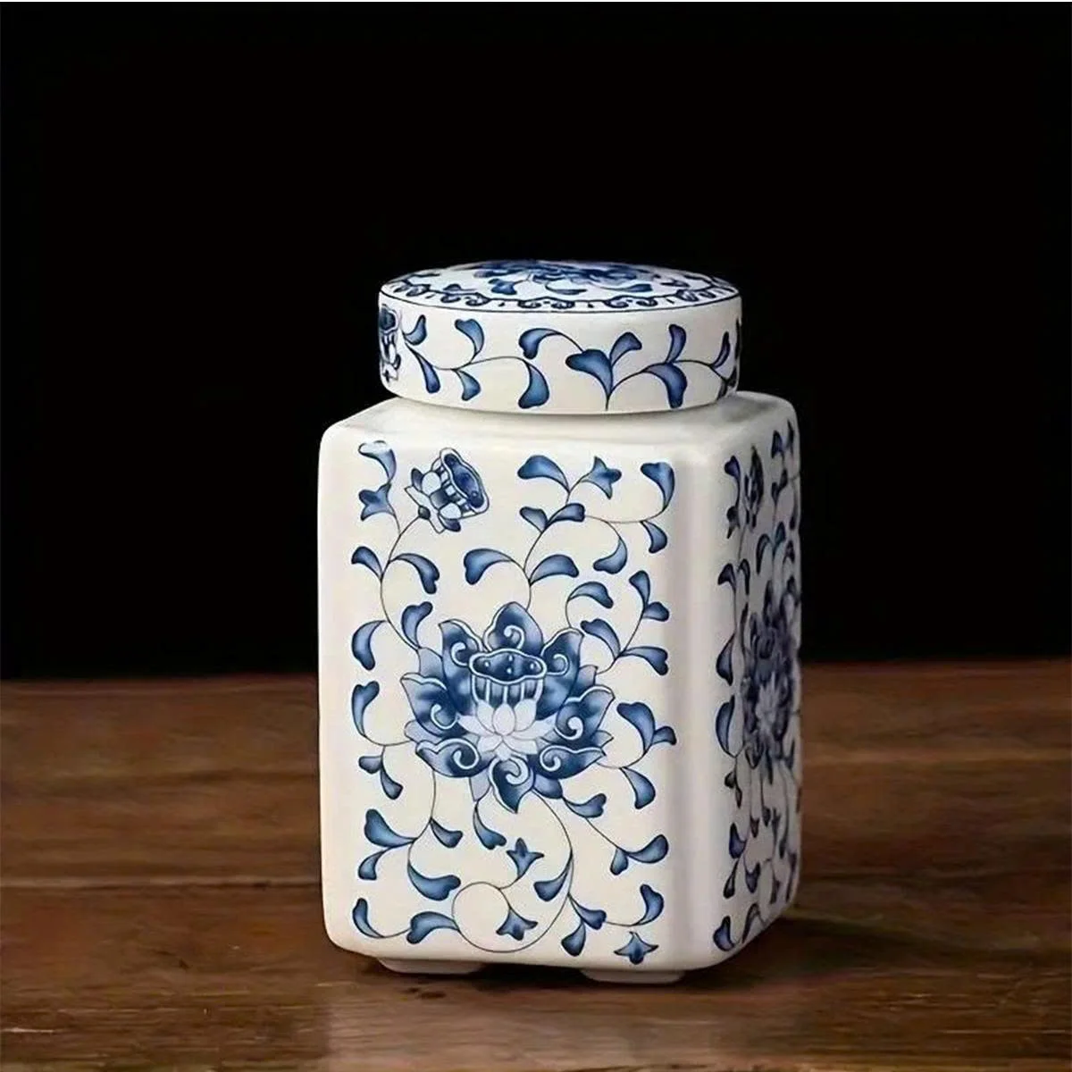 BỘ 2 HŨ ĐỰNG TRÀ HOA VĂN SỨ 3