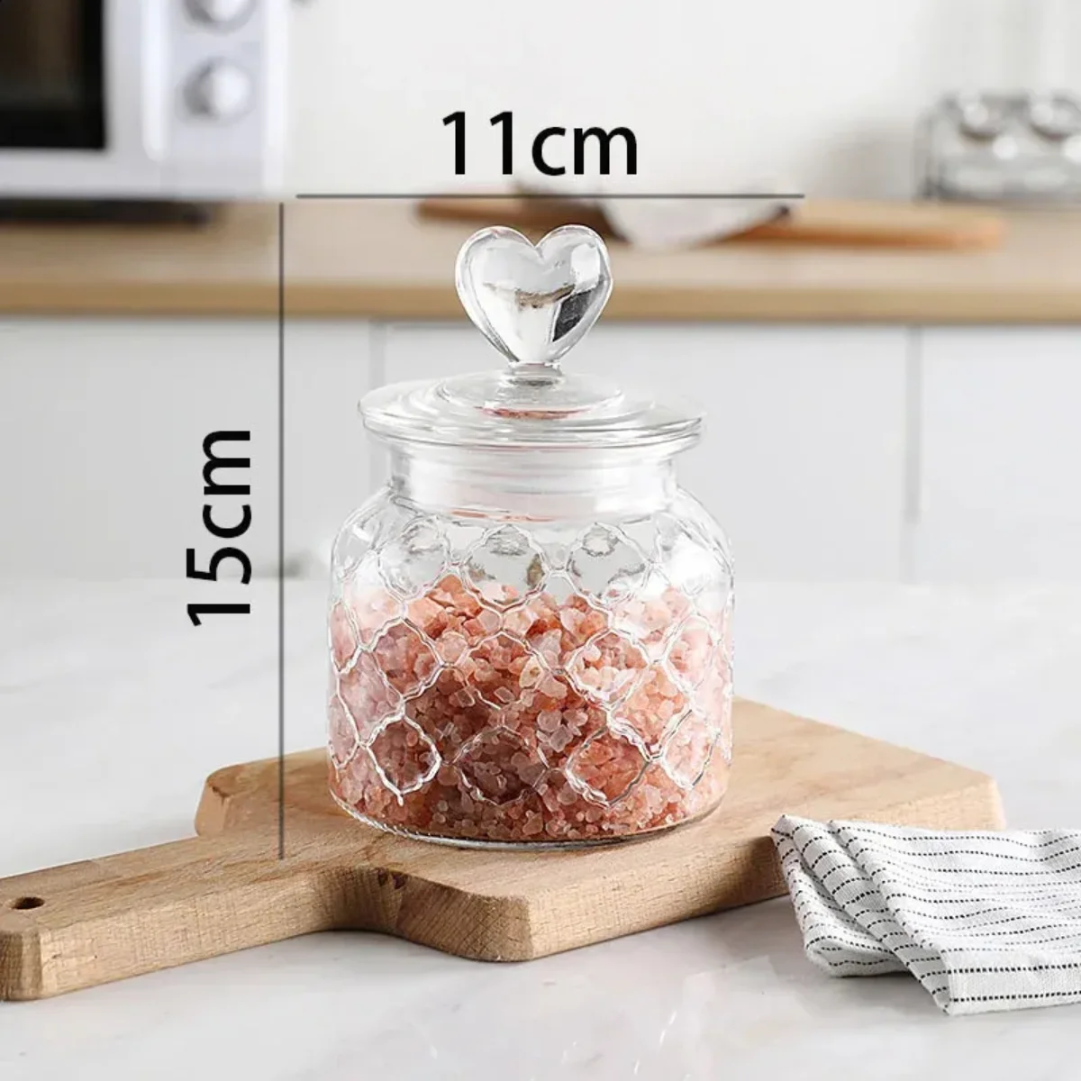 BỘ 3 HŨ THUỶ TINH NẮP TRÁI TIM 3