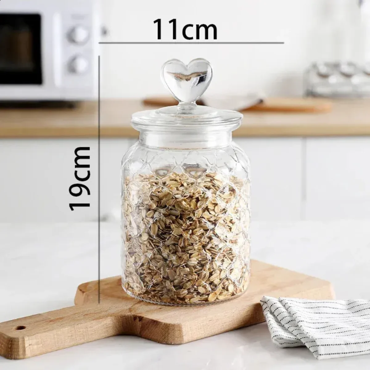 BỘ 3 HŨ THUỶ TINH NẮP TRÁI TIM 4