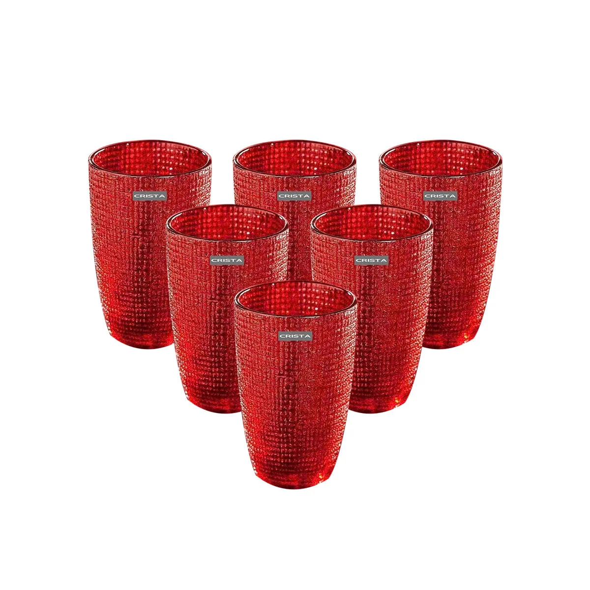 BỘ 6 CỐC ĐỎ CRISTA 420ML MÀU ĐỎ