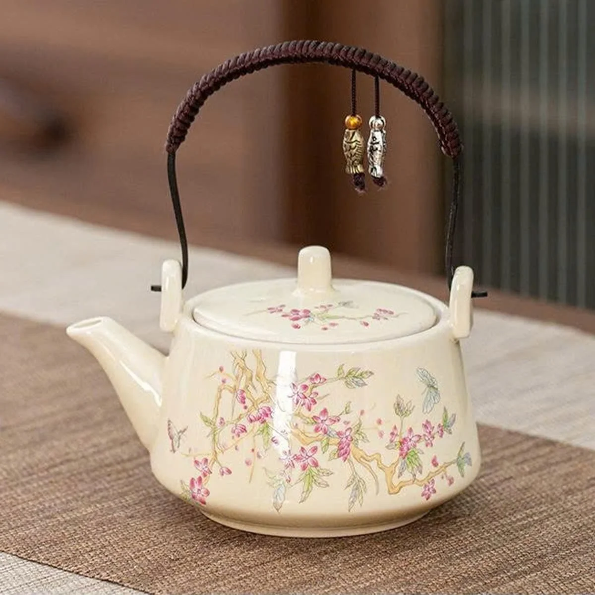 BỘ ẤM CHÉN GỐM HOA CỔ ĐIỂN 2