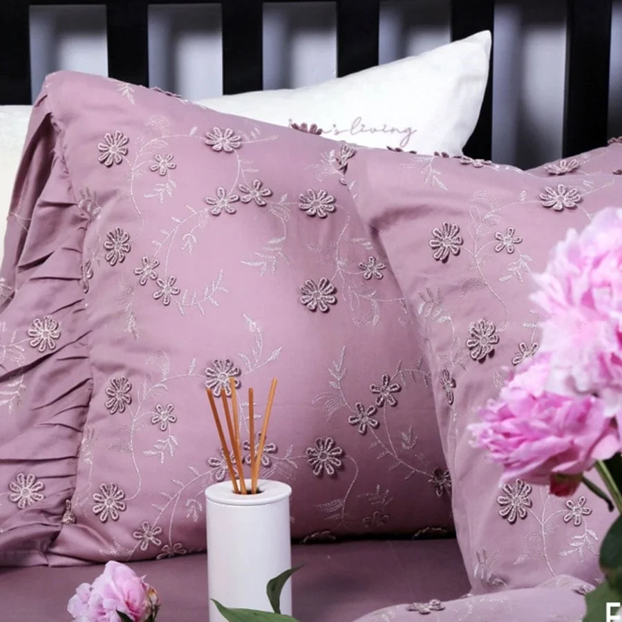 BỘ CHĂN GA GỐI MONICA VIOLET- WASHED SATEEN COTTON 80S 2