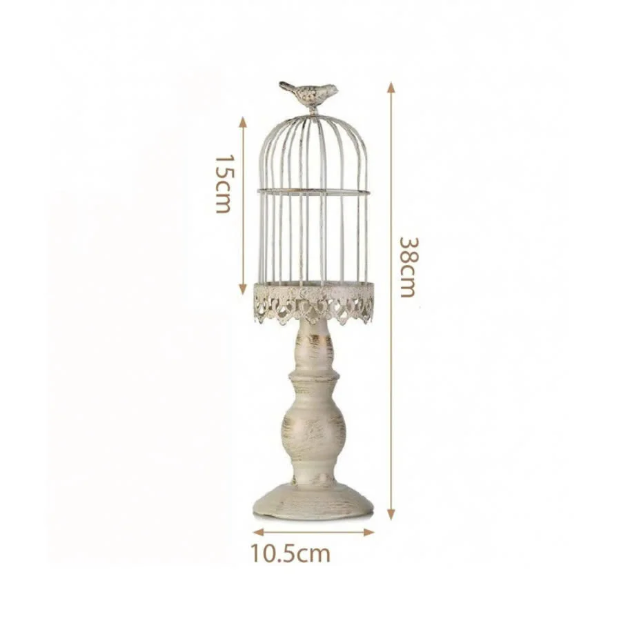 ĐẾ NẾN TRANG TRÍ VINTAGE HÌNH LỒNG CHIM 3