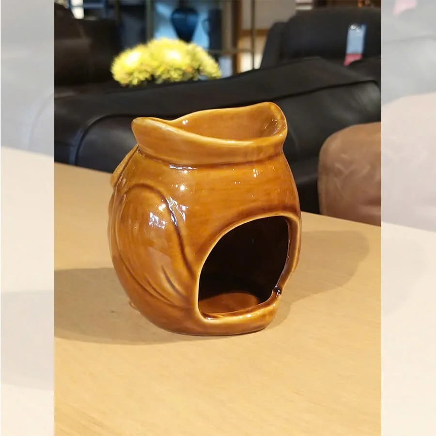 ĐÈN XÔNG TINH DẦU ĐỐT NẾN HÌNH CÚ MÀU NÂU 5