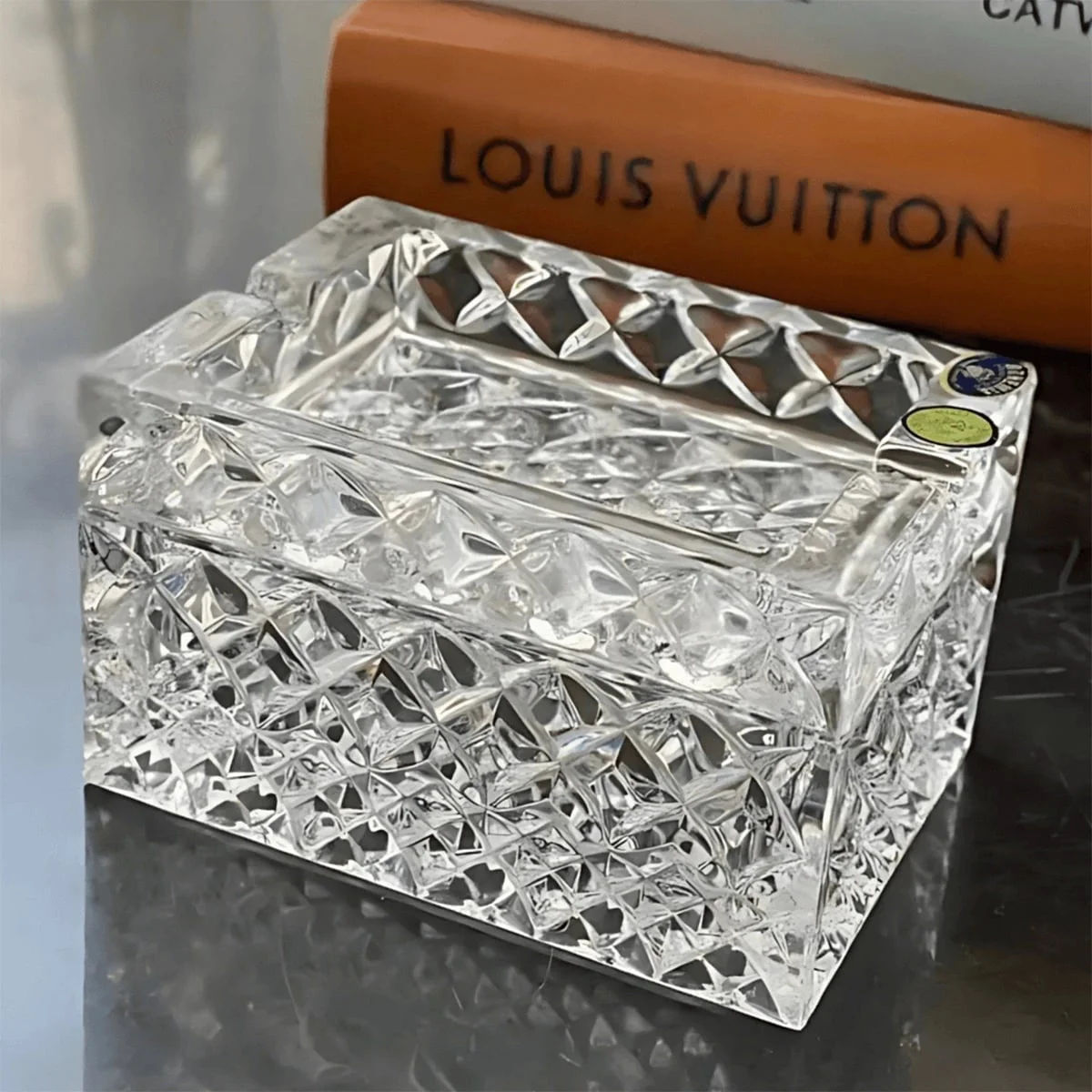 GẠT TÀN PHA LÊ KÈM HỘP ĐỰNG THUỐC LÁ 2 NGĂN 12CM 3