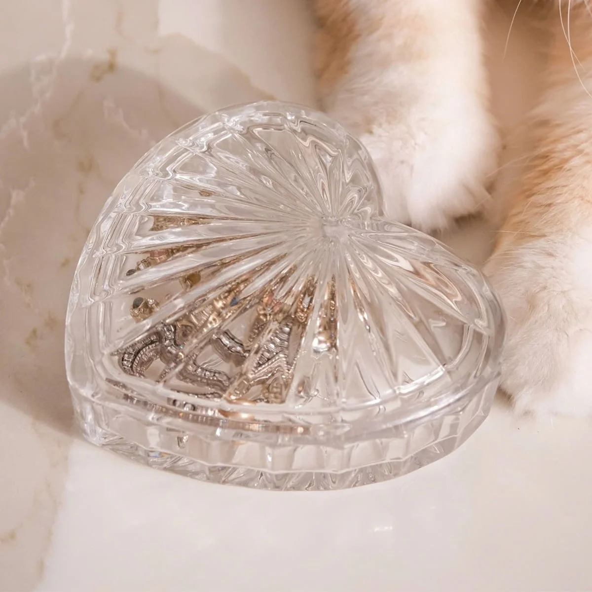 HỘP ĐỰNG TRANG SỨC PHA LÊ HÌNH TRÁI TIM CRYSTAL 11CM 2