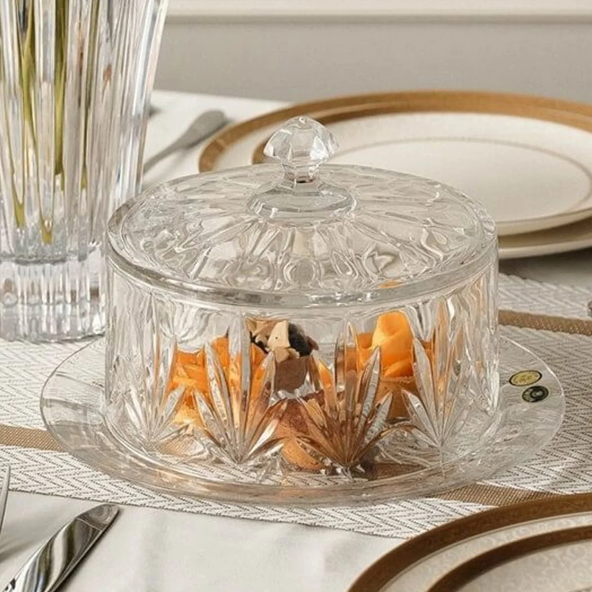ĐĨA PHA LÊ TULIP CÓ NẮP 23CM 2