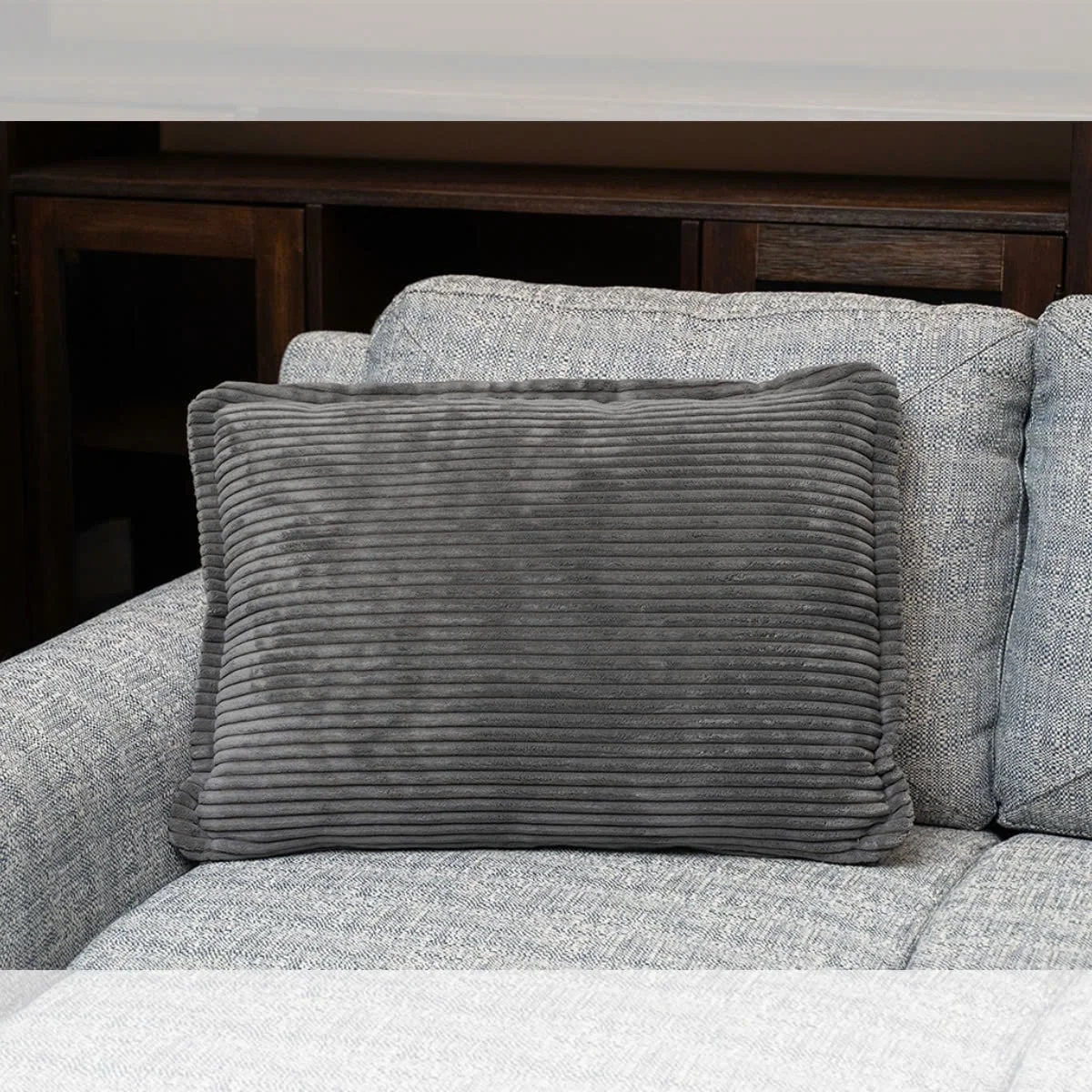 VỎ GỐI SOFA TRANG TRÍ MÀU XÁM 2