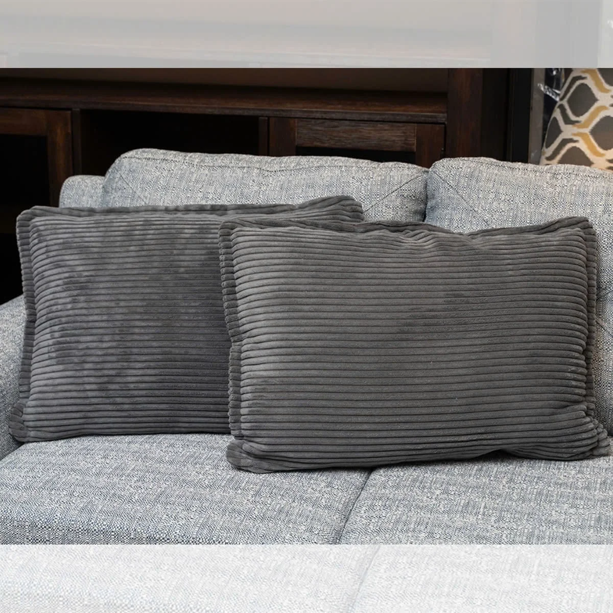 VỎ GỐI SOFA TRANG TRÍ MÀU XÁM 3