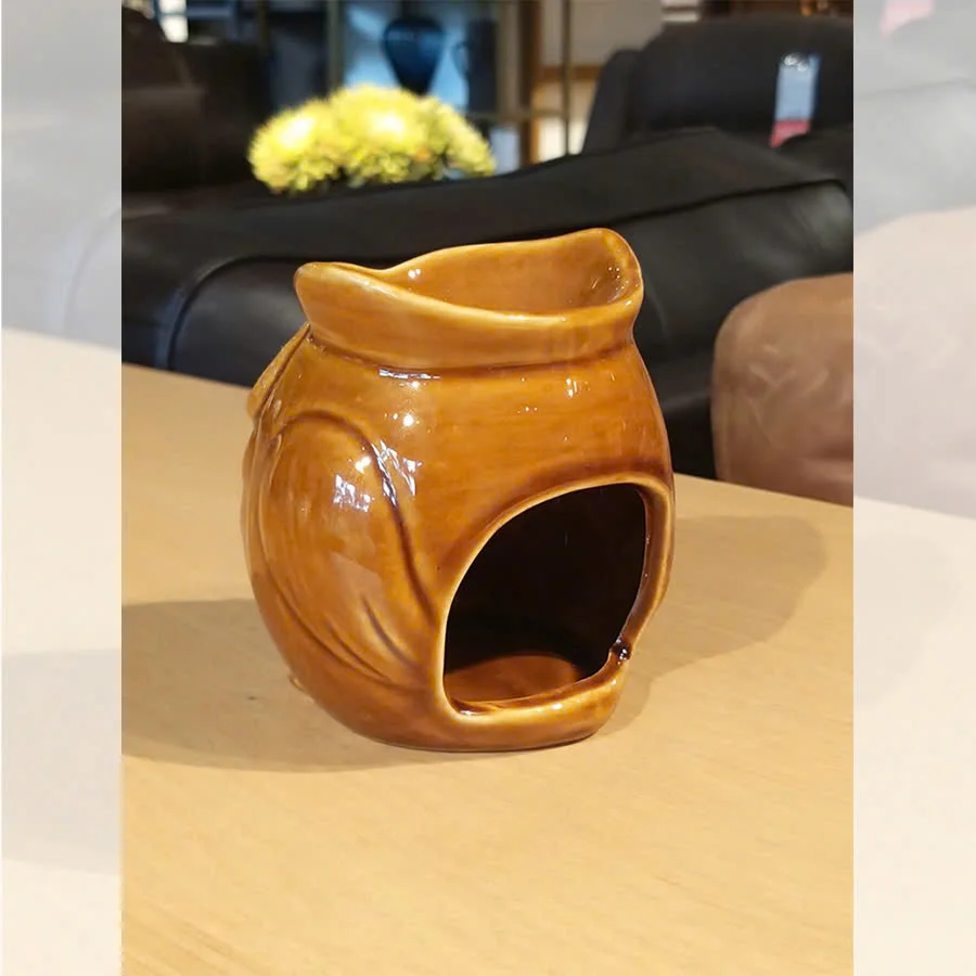 ĐÈN XÔNG TINH DẦU ĐỐT NẾN HÌNH CÚ MÀU NÂU 5