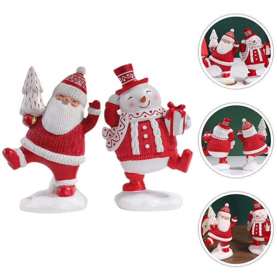 BỘ 2 TƯỢNG 2 TƯỢNG SANTA CLAUS VÀ SNOWMAN 2