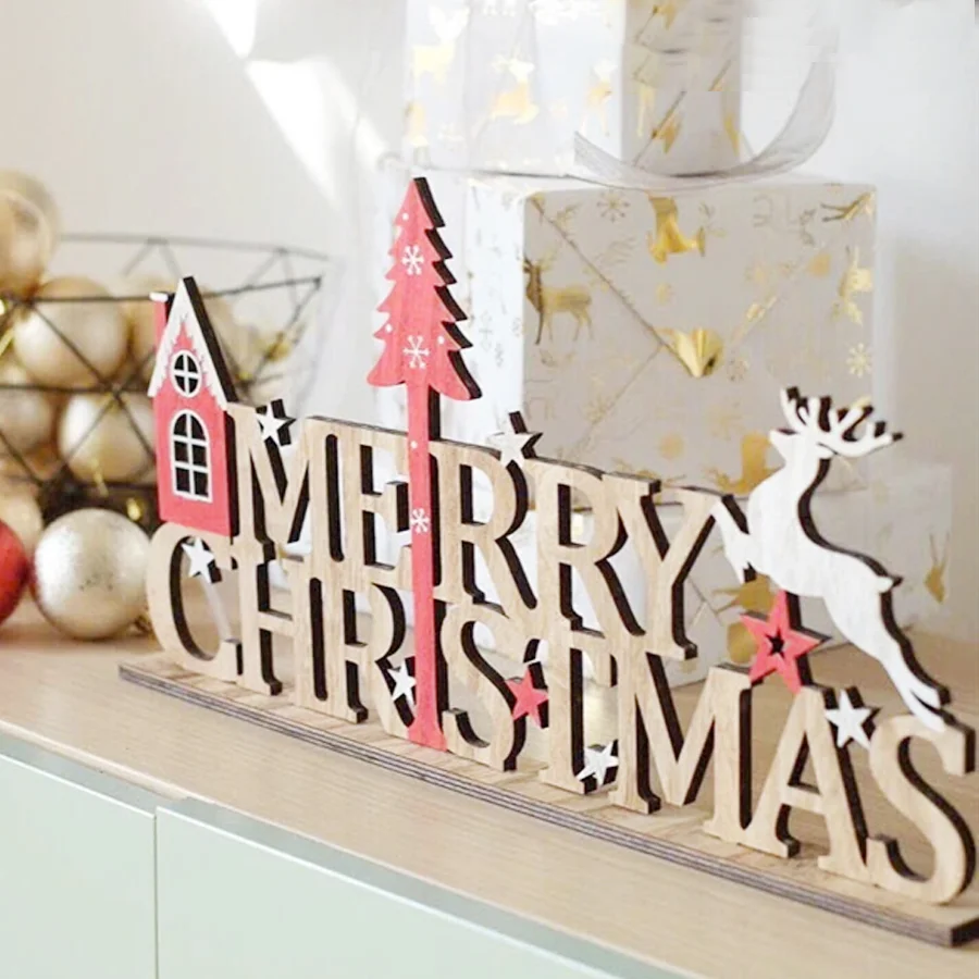CHỮ MERRY GỖ ĐỂ BÀN