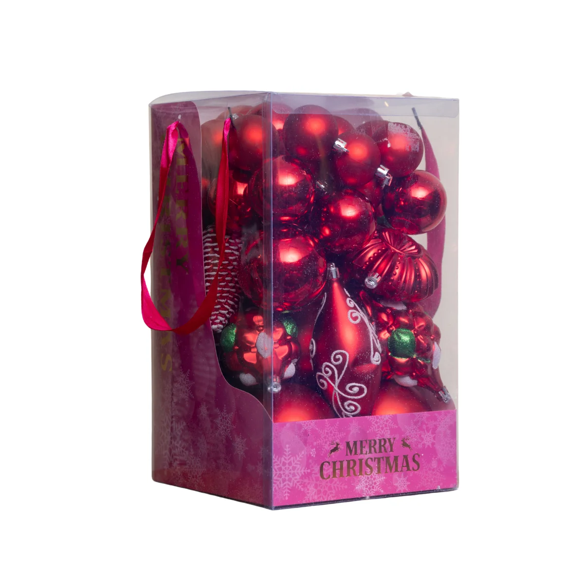 HỘP TRANG TRÍ CHRISTMAS MÀU ĐỎ 40 MÓN 2