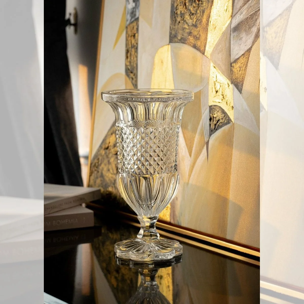 LỌ HOA PHA LÊ ALEXANDRIA ĐẾ TRÒN CÁNH HOA 30CM CRYSTAL 2