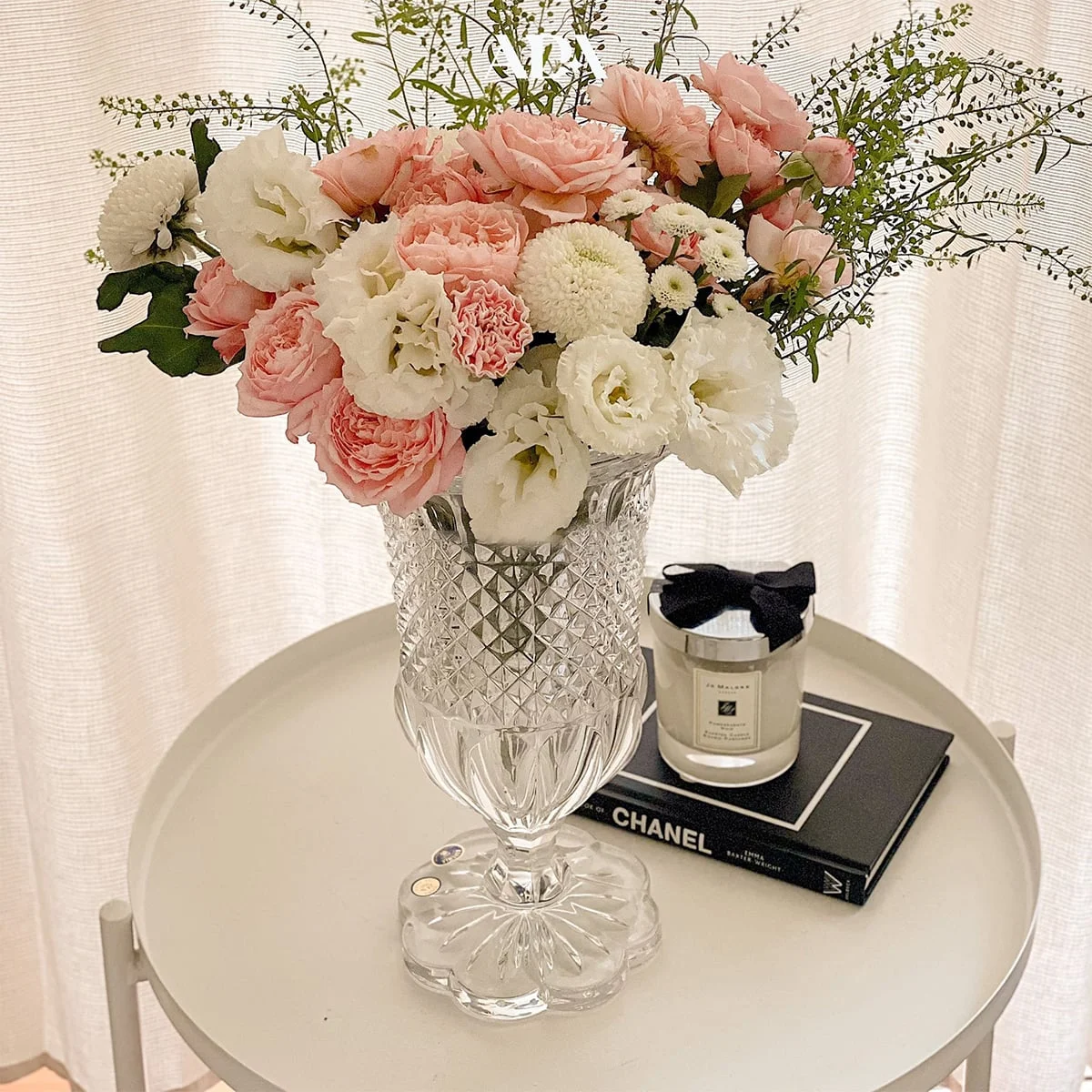 LỌ HOA PHA LÊ ALEXANDRIA ĐẾ TRÒN CÁNH HOA 30CM CRYSTAL 3
