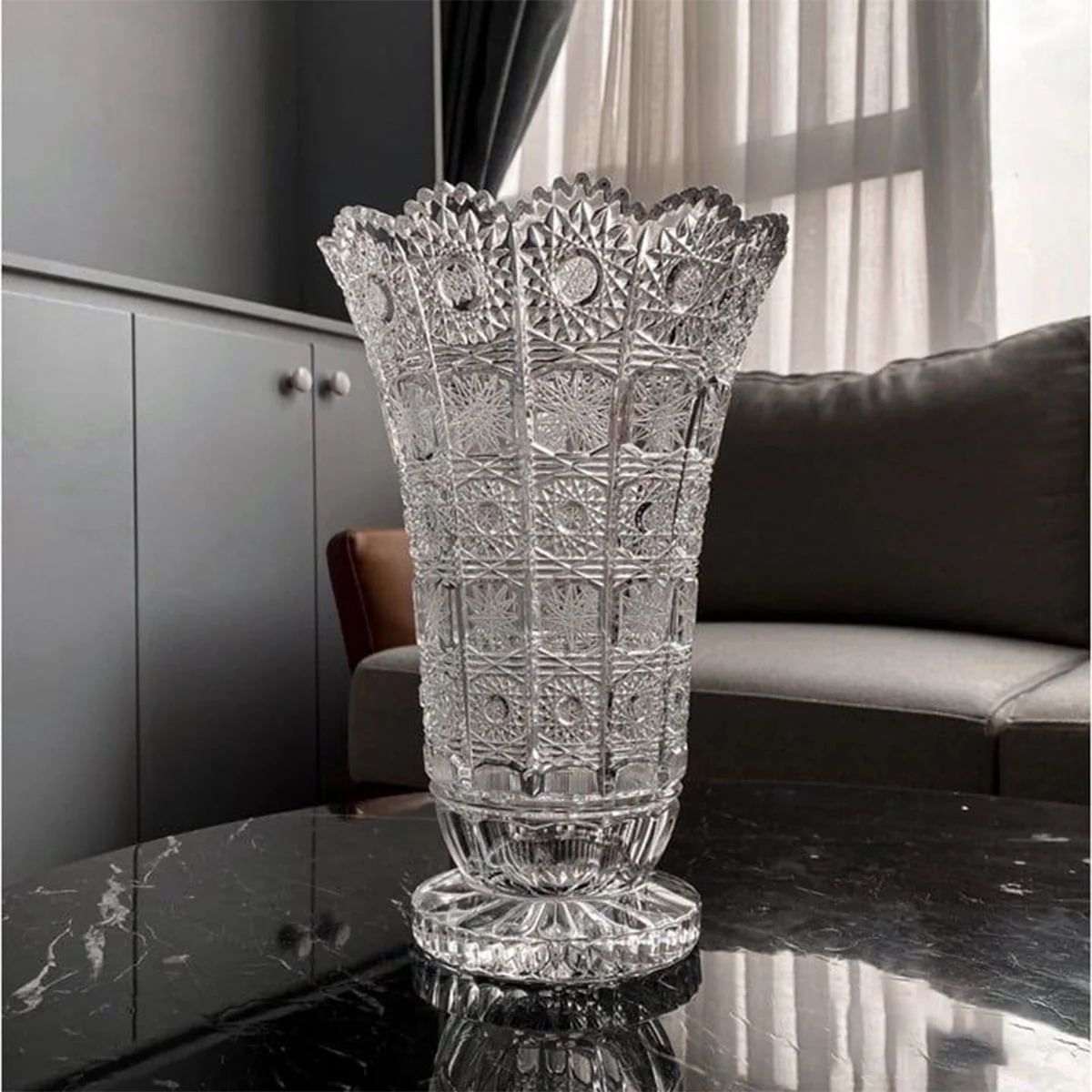 LỌ HOA PHA LÊ CHÂN ĐẾ TRÒN 30.5CM 2