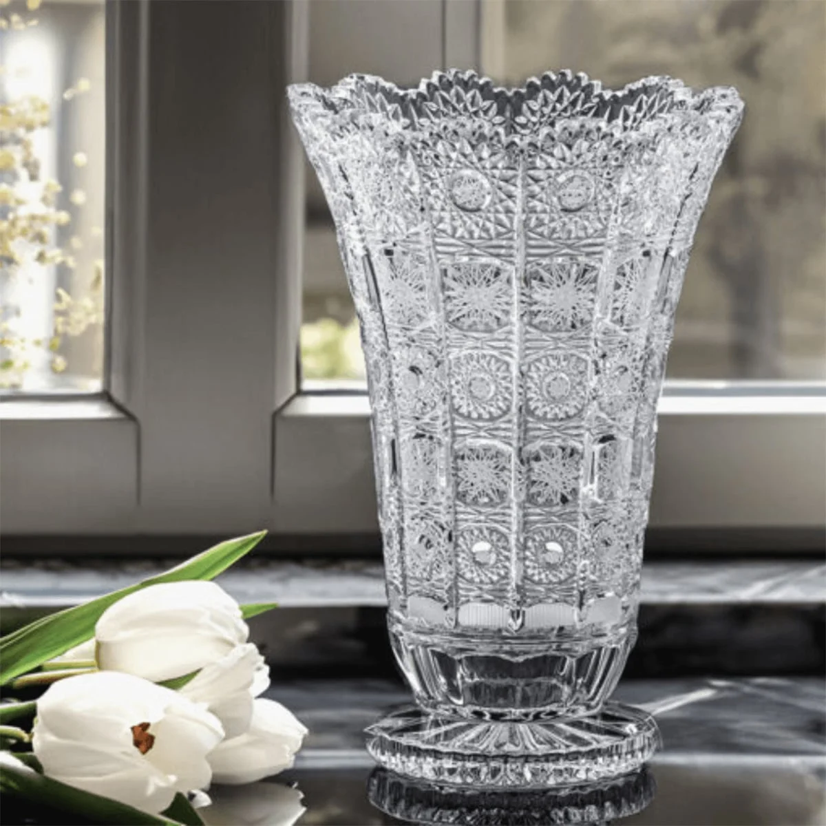LỌ HOA PHA LÊ CHÂN ĐẾ TRÒN 30.5CM 5