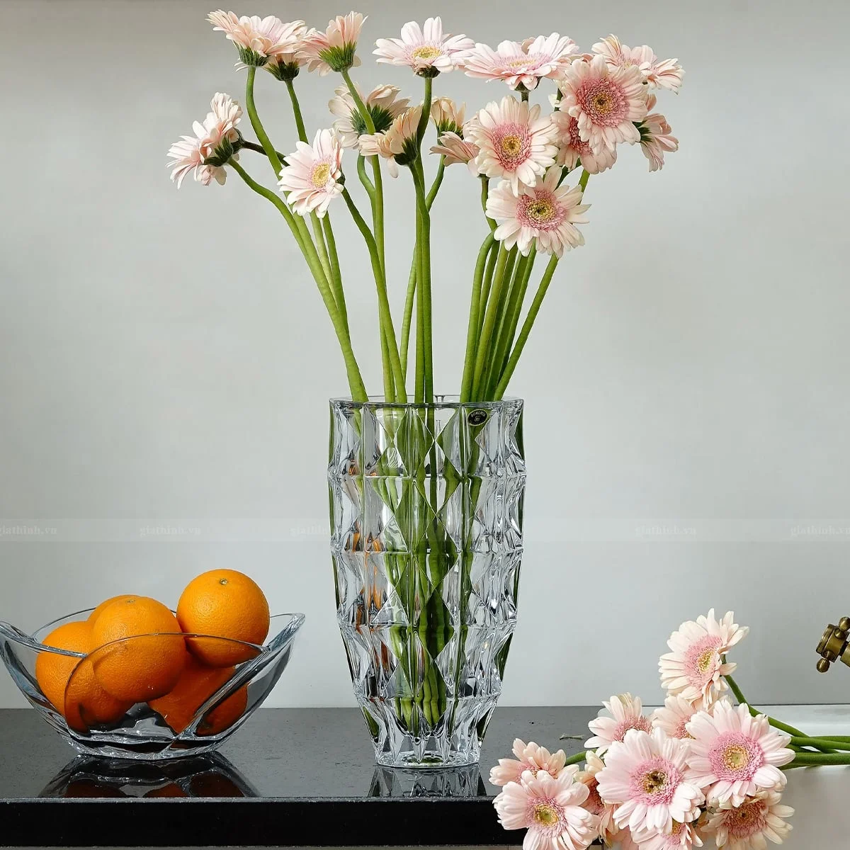 LỌ HOA PHA LÊ KIM CƯƠNG 28CM CRYSTAL 4