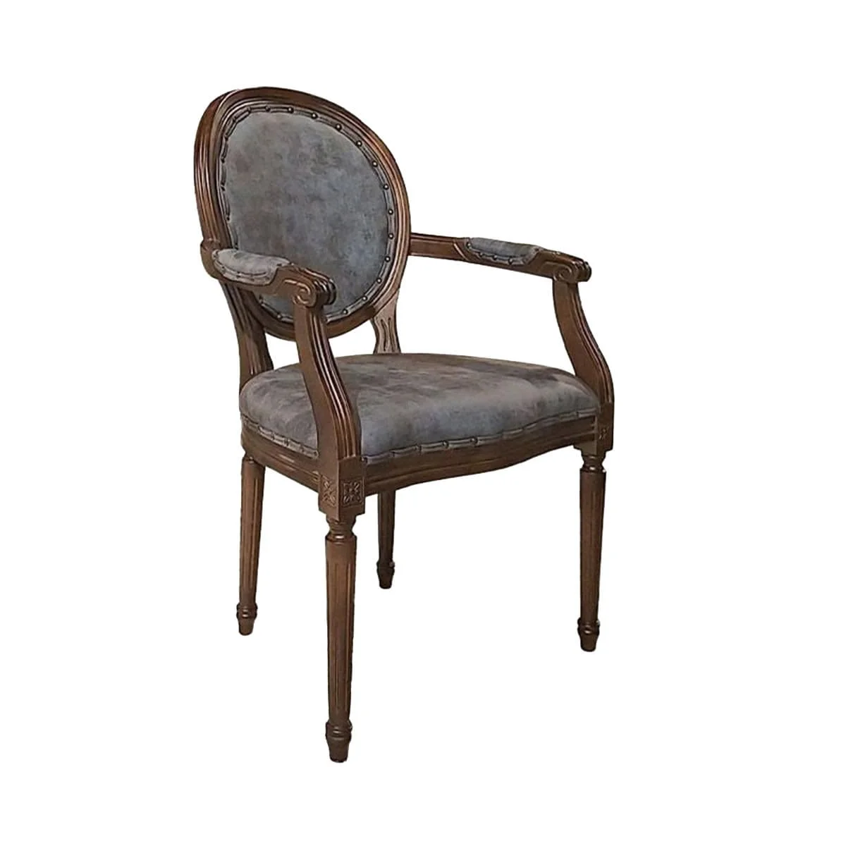 GHẾ ARMCHAIR LOUIS FRENCH MÀU XANH