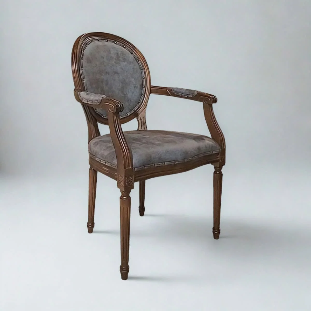 GHẾ ARMCHAIR LOUIS FRENCH MÀU XANH 4