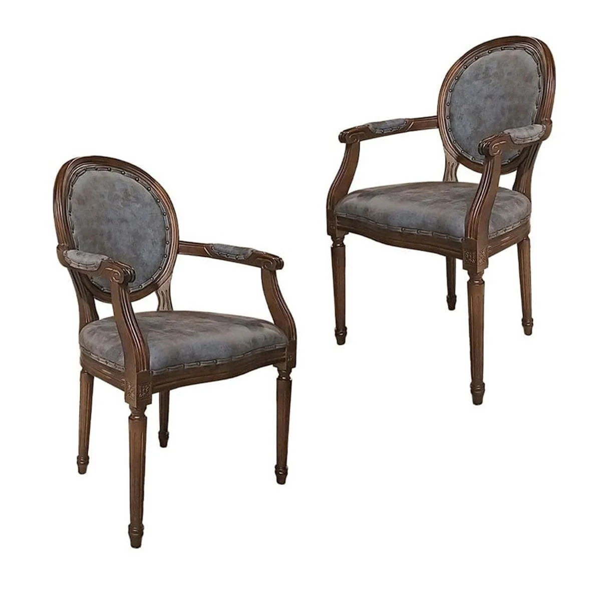 GHẾ ARMCHAIR LOUIS FRENCH MÀU XANH 2