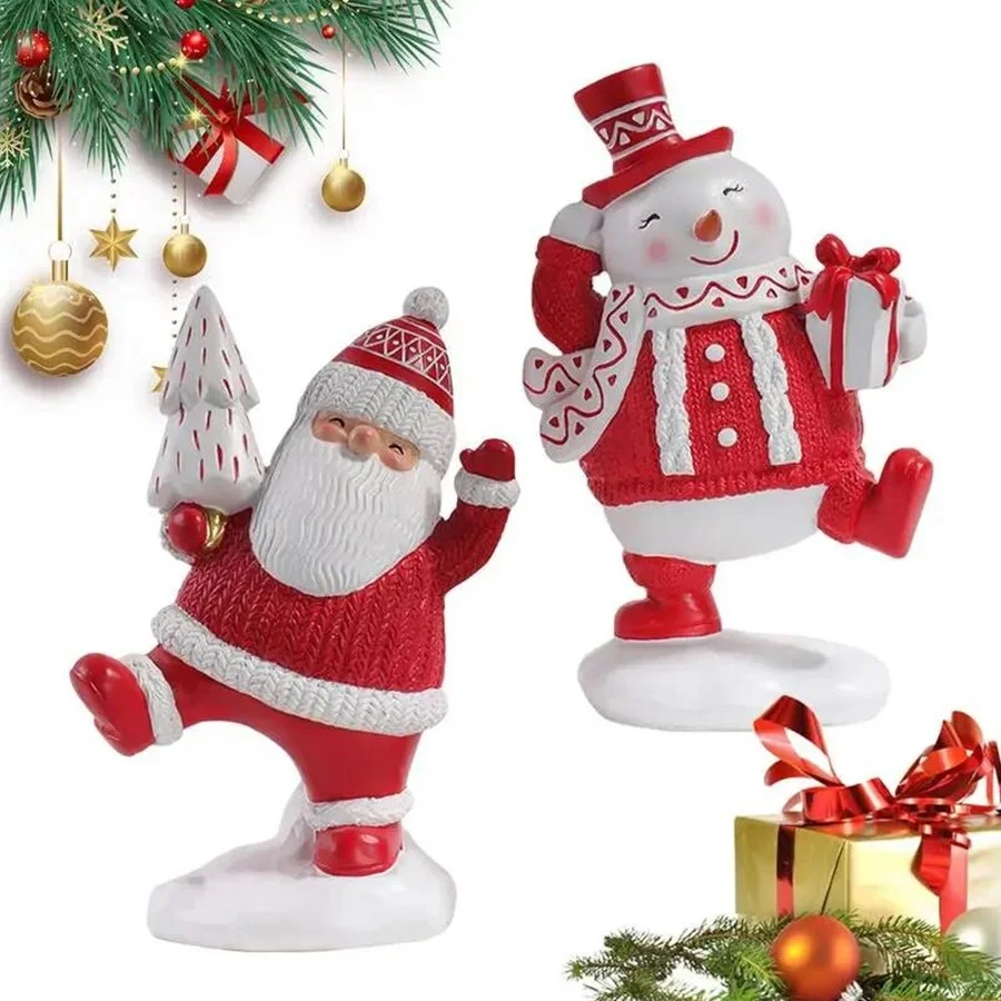 BỘ 2 TƯỢNG 2 TƯỢNG SANTA CLAUS VÀ SNOWMAN