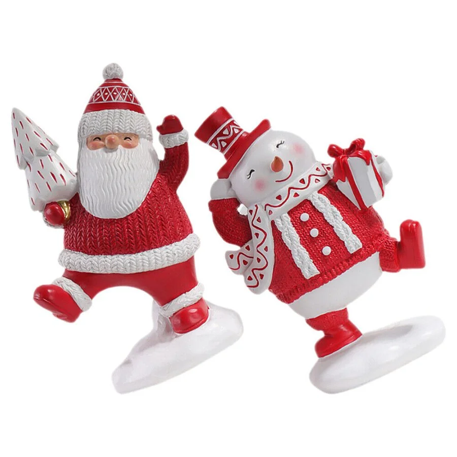 BỘ 2 TƯỢNG 2 TƯỢNG SANTA CLAUS VÀ SNOWMAN 3
