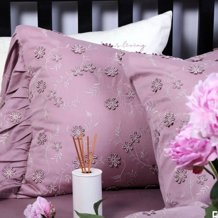 BỘ CHĂN GA GỐI MONICA VIOLET- WASHED SATEEN COTTON 80S 2