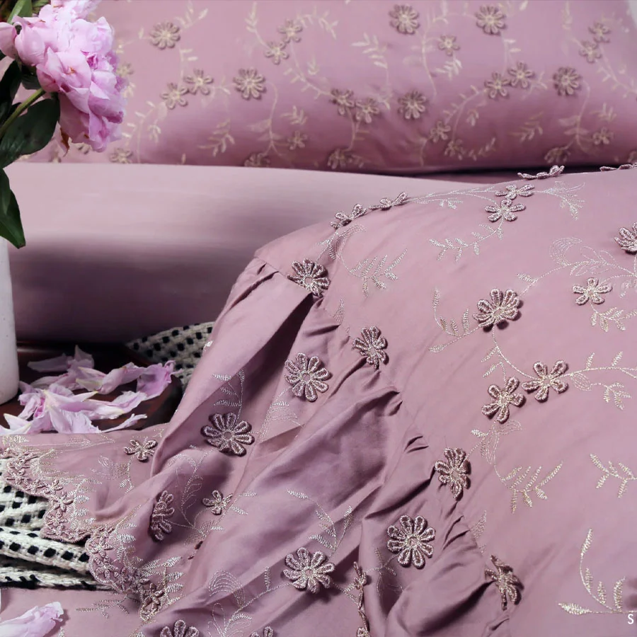 BỘ CHĂN GA GỐI MONICA VIOLET- WASHED SATEEN COTTON 80S 3