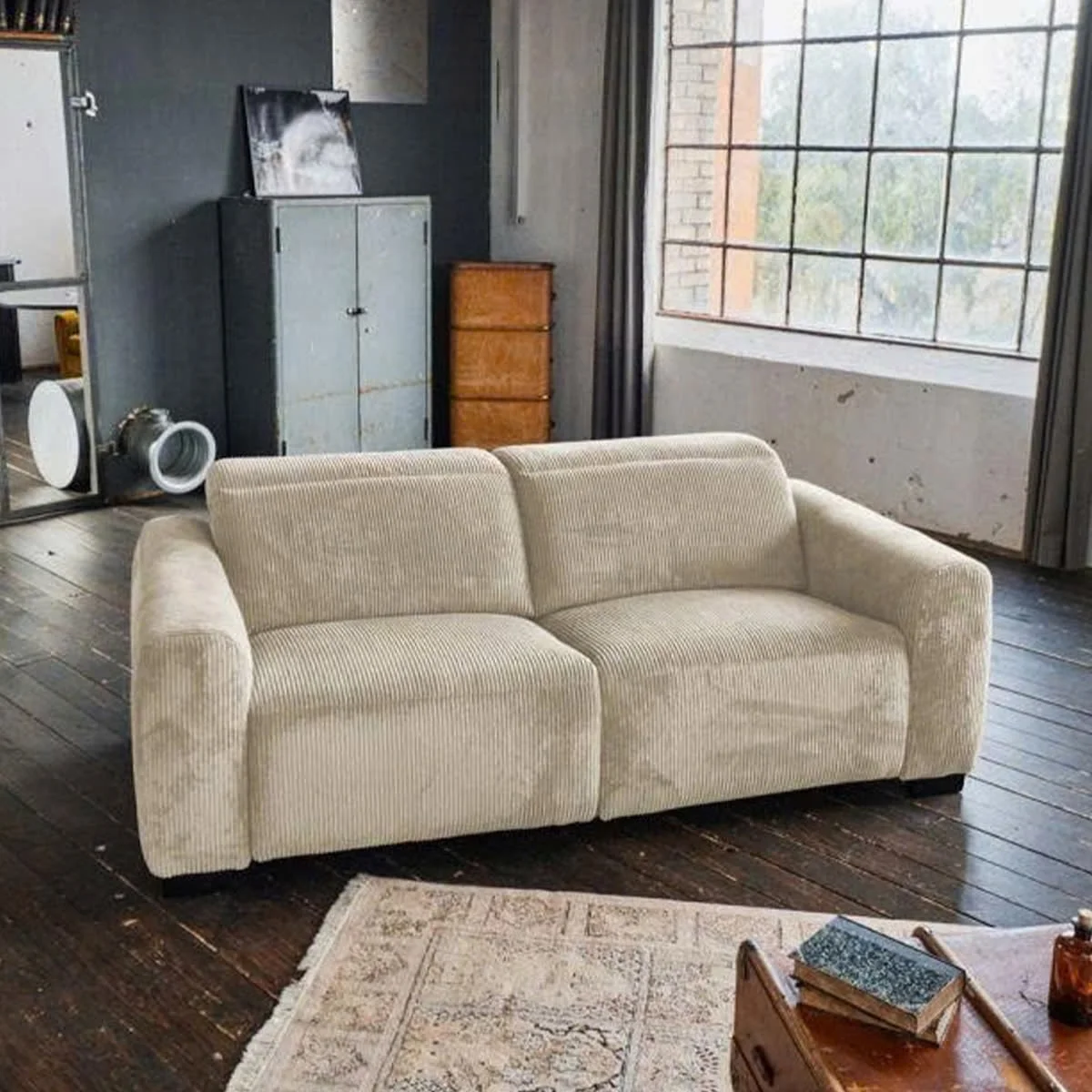 GHẾ SOFA 3 CHỖ CHỈNH ĐIỆN FINN MÀU BE 3
