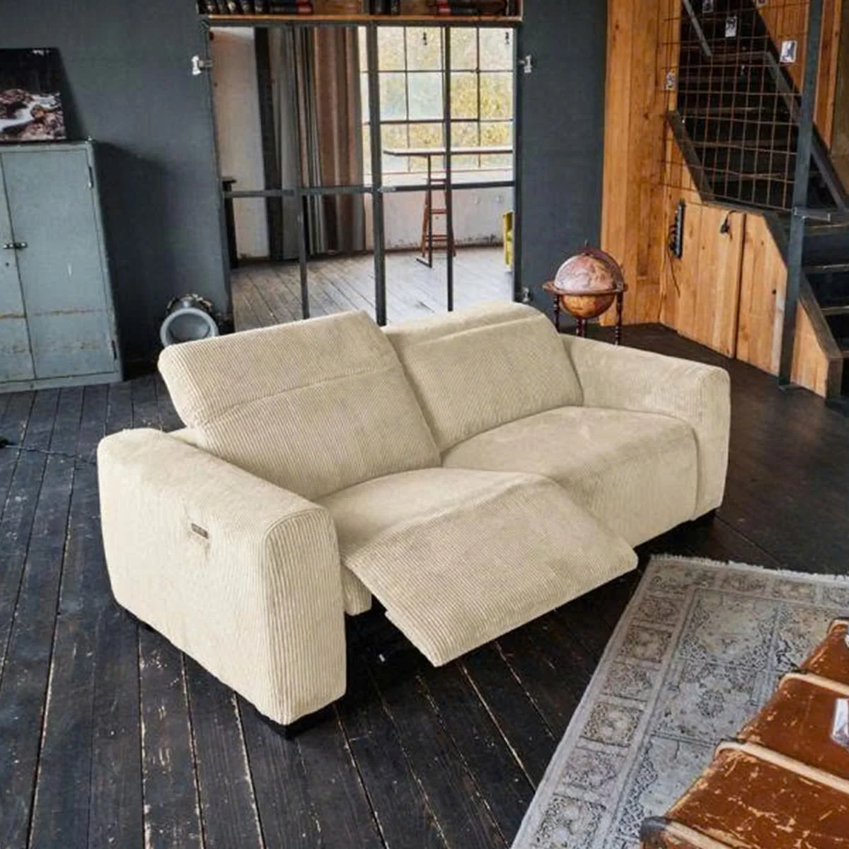GHẾ SOFA 3 CHỖ CHỈNH ĐIỆN FINN MÀU BE 5