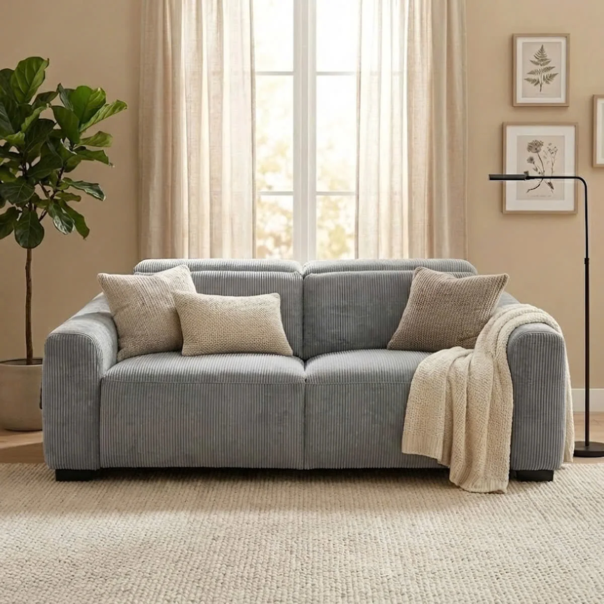 GHẾ SOFA 3 CHỖ CHỈNH ĐIỆN FINN MÀU XÁM 2