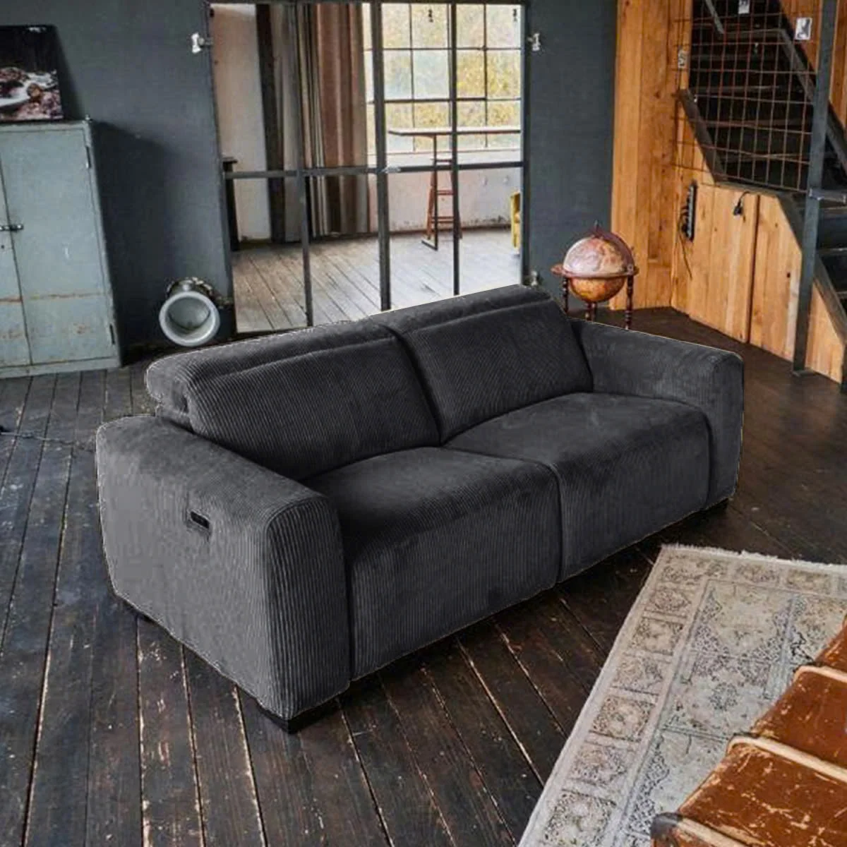 GHẾ SOFA 3 CHỖ CHỈNH ĐIỆN FINN MÀU XÁM 5