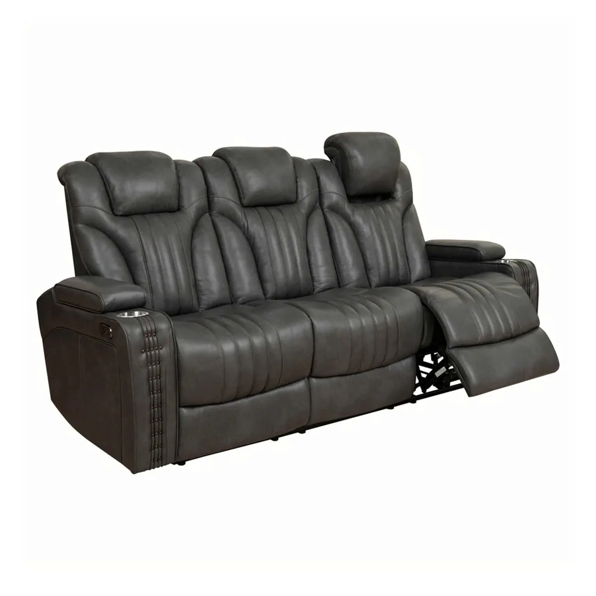 GHẾ SOFA 3 CHỖ DA BÒ CHỈNH ĐIỆN ERIC CHURCH MÀU XÁM 3