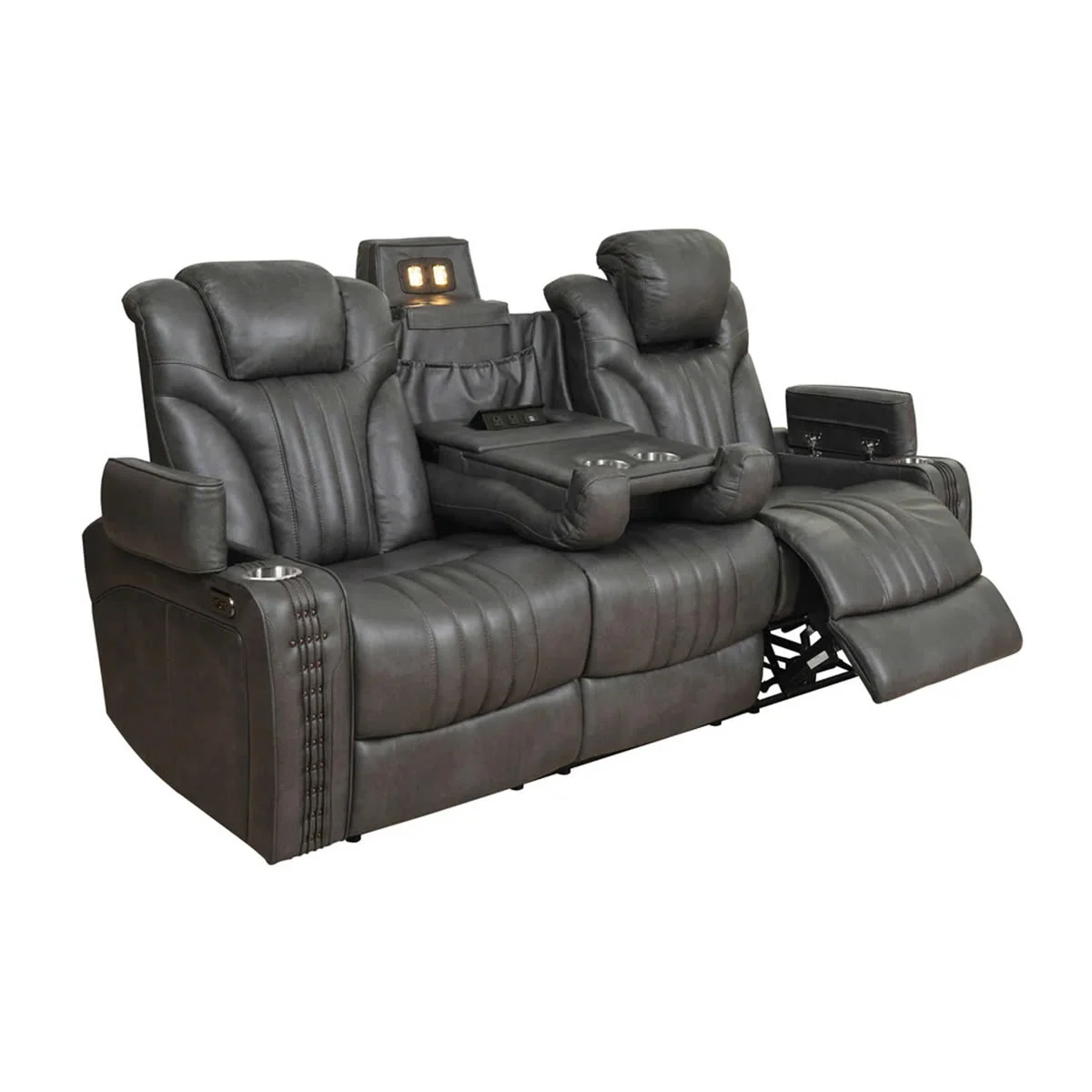 GHẾ SOFA 3 CHỖ DA BÒ CHỈNH ĐIỆN ERIC CHURCH MÀU XÁM 4