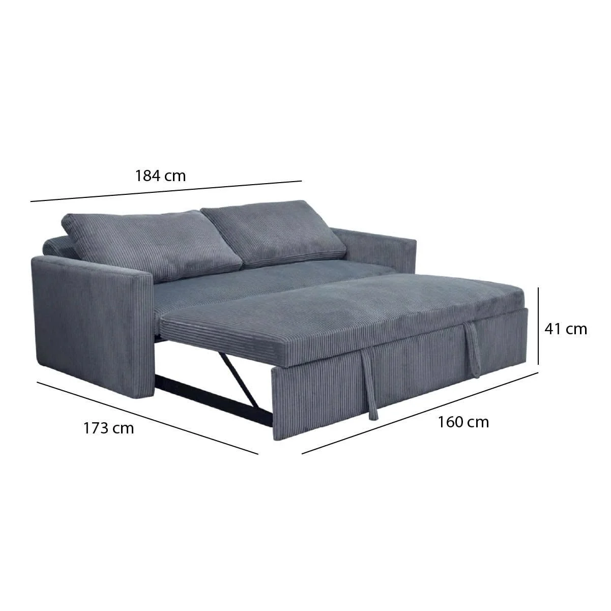 GHẾ SOFA BED OLIVERA MÀU XÁM 3